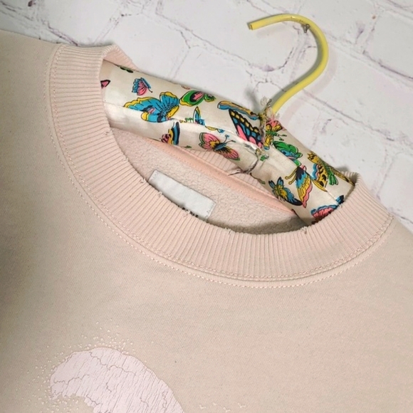 American Eagle Outfitters Peach Distressed Crewneck Ocean Waves Sweater Womens S - Picture 11 of 17